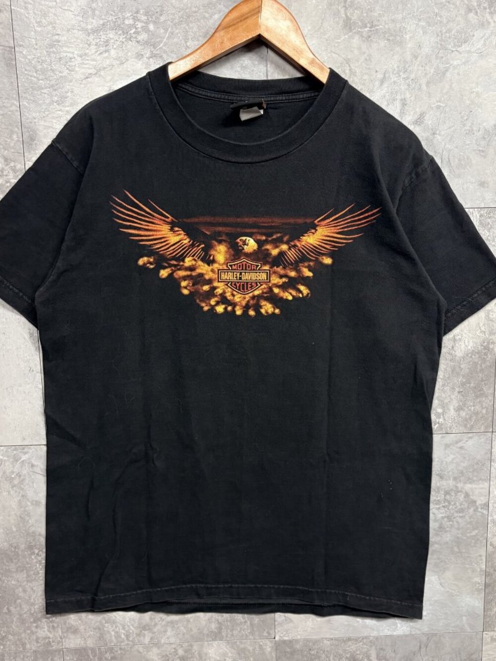 Harley-Davidson Eagle T Shirt Men's L Black Lakeland Florida 2003 Vintage Biker